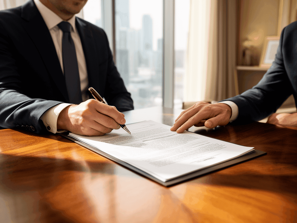 Professional handling property paperwork and contracts