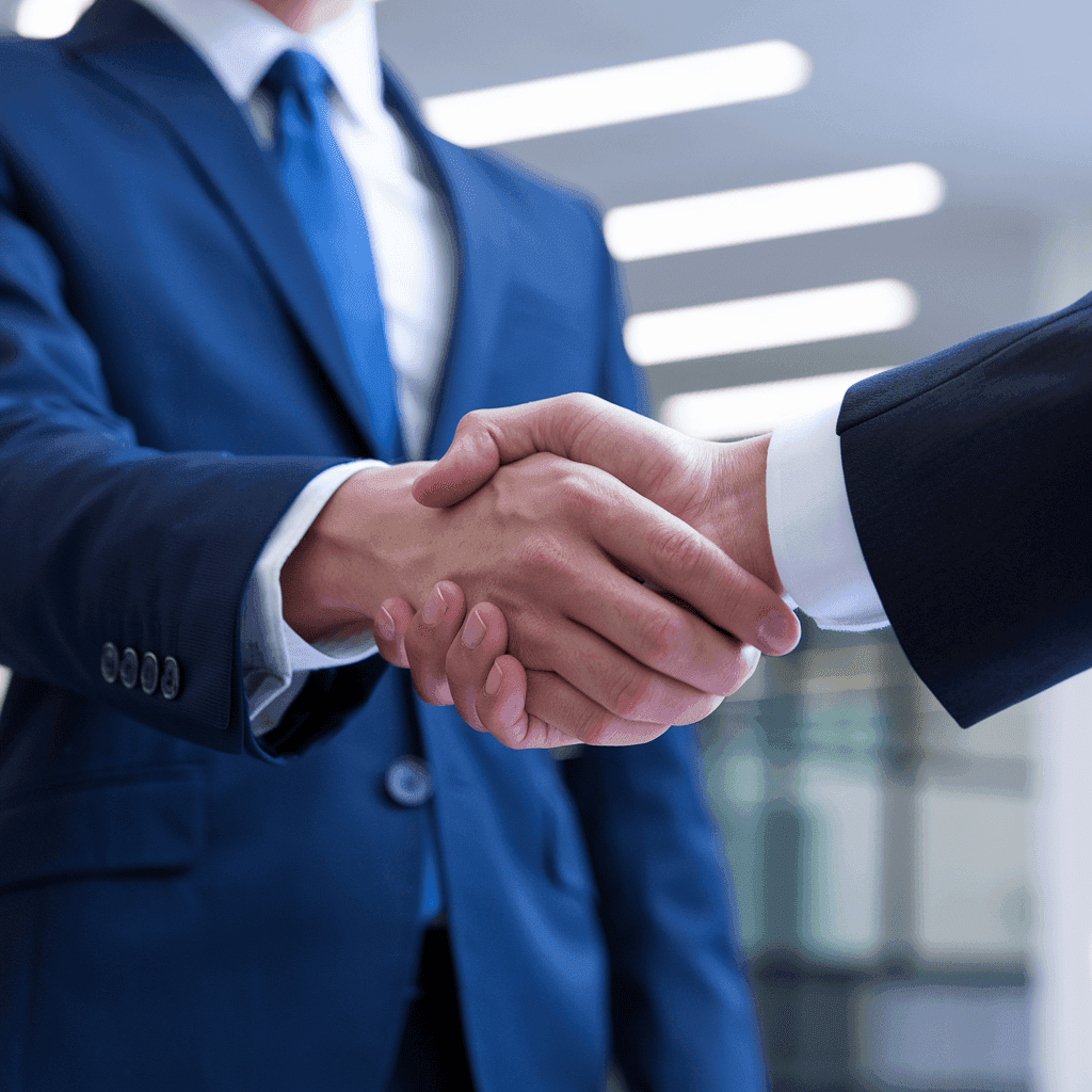 Business partnership handshake