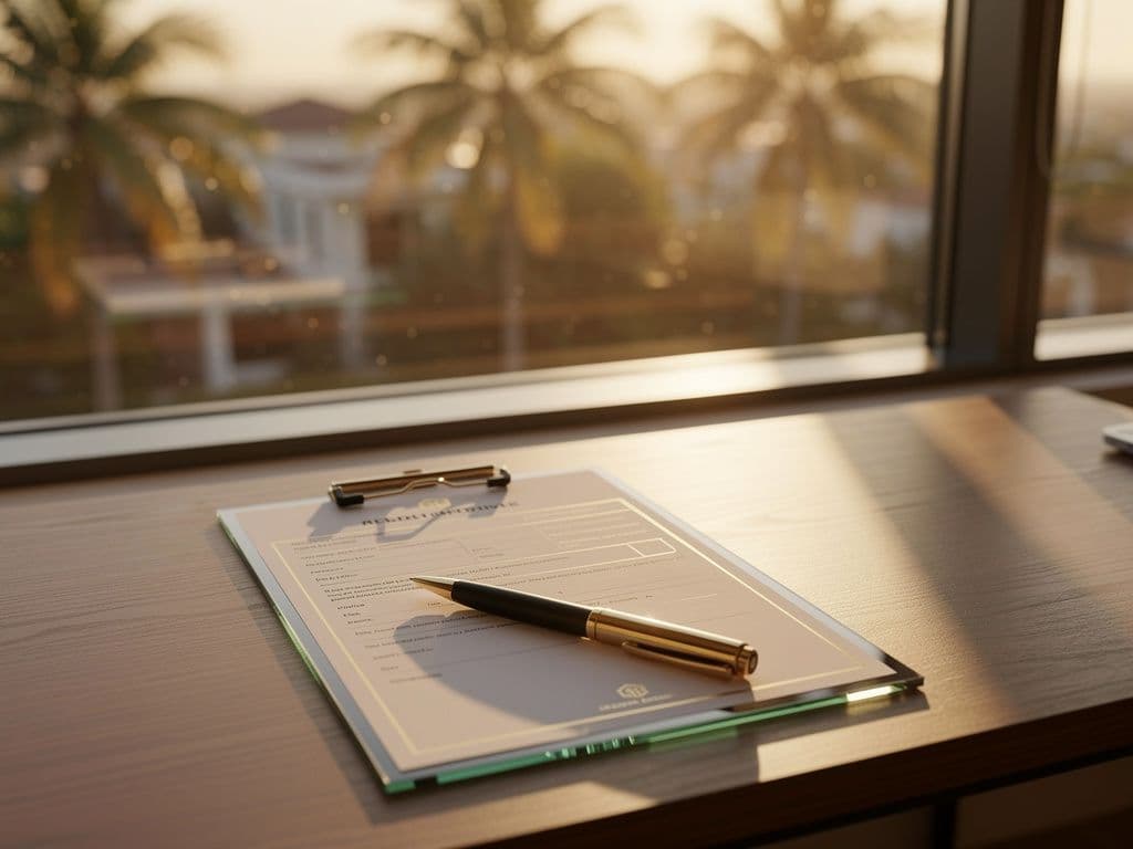 Signing final property documentation at handover